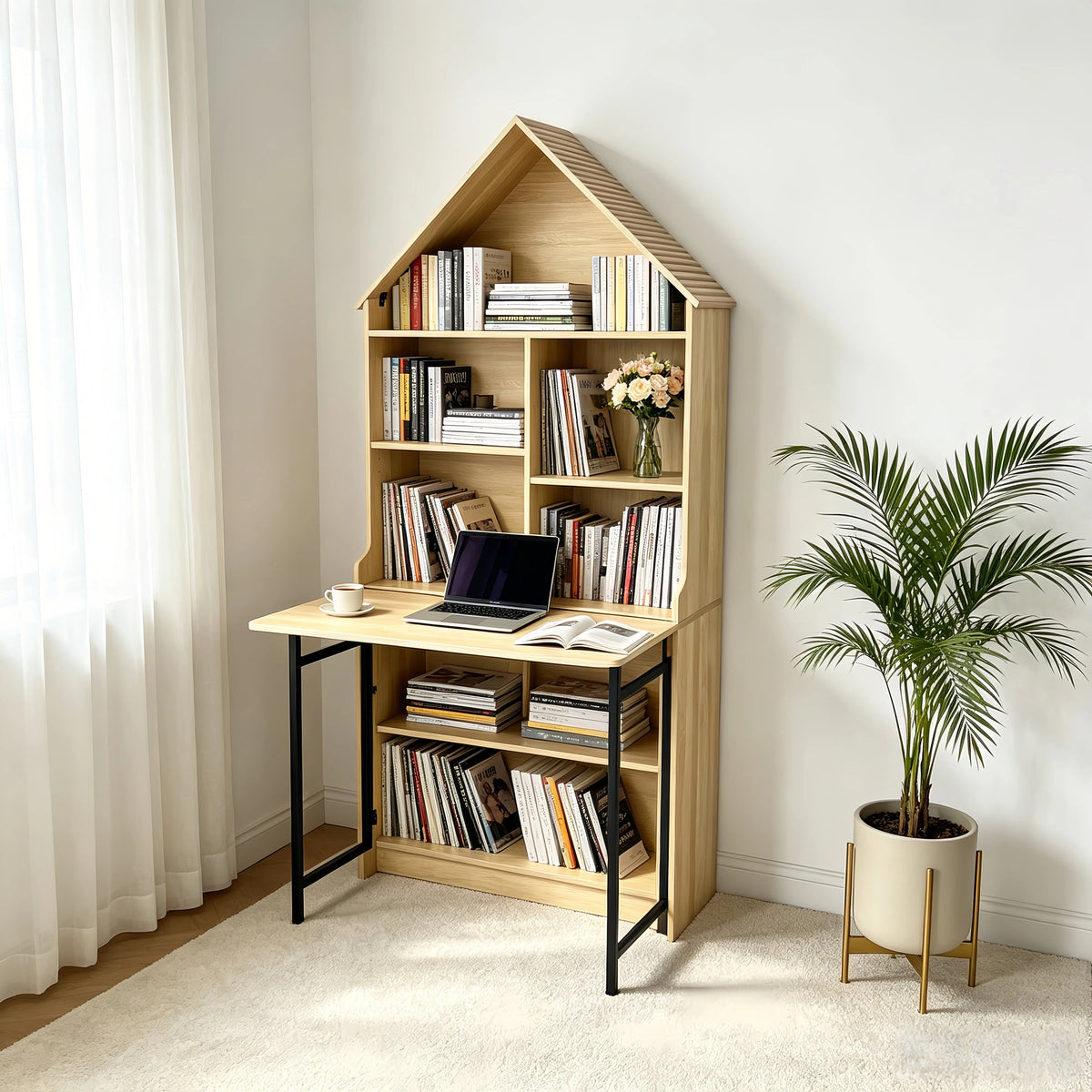 Folding Craft Desk with Storage Shelves, photo 3 of 7