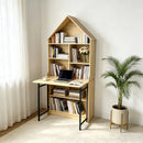 Folding Craft Desk with Storage Shelves