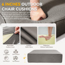 6" Thick Outdoor Chair Cushion Set - Gray