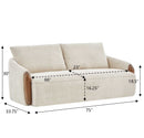 75 In. Curved Boucle Upholstered Sofa