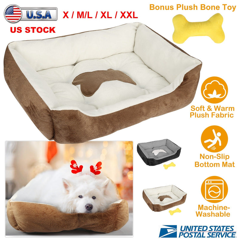 Pet Dog Bed Soft Warm Fleece Puppy Cat Bed Dog Cozy Nest Sofa Bed Cushion Mat For S/M Dog, photo 3 of 8