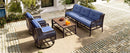 GO 4 Pieces Patio Furniture Set with Swivel Chairs Outdoor Wicker Sofas