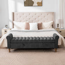 Wide Modern Upholstered Storage Bench With Rolled Armrest by HouseOfZazla