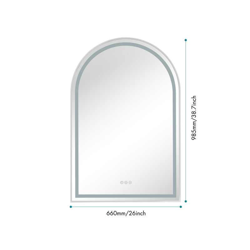 39in. W x 26in. H Oversized Rectangular Chrome Framed LED Mirror Anti-Fog Dimmable Wall Mount Bathroom Vanity Mirror Wall Mirror Kit For Gym And Dance Studio