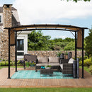 Outdoor Patio Pergola Gazebo - Steel Frame Sun Shelter With Retractable Canopy by Unique Piece Furniture