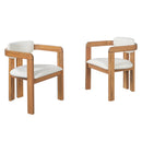 Set of 2 Outdoor Acacia Wood Dining Chairs with Cushions by HouseOfZazla