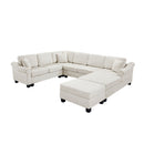 Contemporary U - Shaped Sectional Sofa With Movable Storage Ottoman by HouseOfZazla