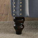 79" Chesterfield Sofa Grey Velvet for Living Room, 3 Seater Sofa Tufted Couch with Rolled Arms and Nailhead for Living Room, Bedroom, Office, Apartment, two pillows