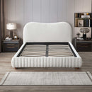 Norme - Queen Size Upholstered Low Profile Platform Bed - Cream by HouseOfZazla