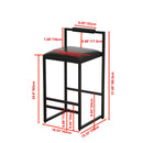 Elegant Bar Stool Set With Backrest And Footrest, Counter Height (Set of 2)