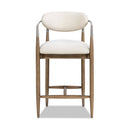 Artemis - Mixed Material Upholstered Counter Stool - Warm White by HouseOfZazla