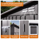 Outdoor Storage Shed, Tool House With Sloping Roof, 6 Vents And 2 Swing Doors For Backyard - Gray by HouseOfZazla