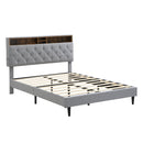Modern Upholstered Platform Bed Frame With Button Tufted Headboard And USB Ports by Unique Piece Furniture