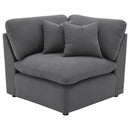 6 Piece Upholstered Modular Sectional Sofa With Reversible Cushions And Ottoman - Charcoal