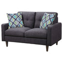 Gavito - Retro Tufted Loveseat With Track Arm - Gray by HouseOfZazla