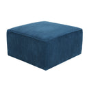Upholstered Square Ottoman,Navy Blue