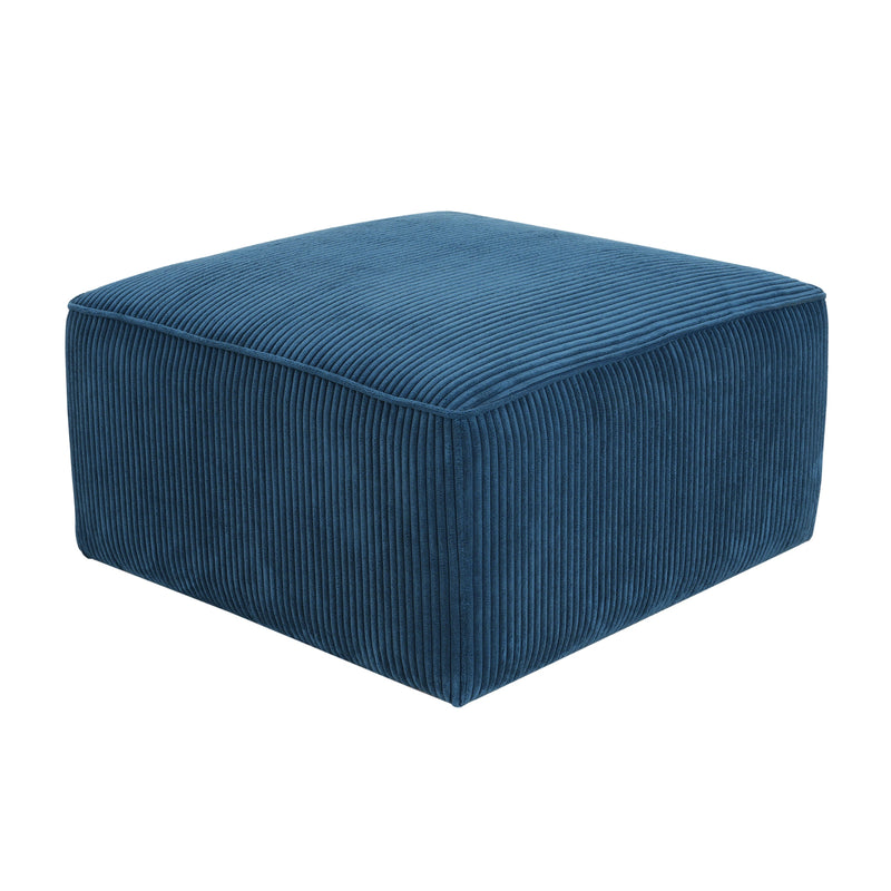 Upholstered Square Ottoman,Navy Blue