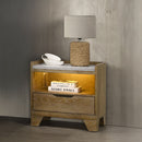 Garcia - Nightstand With LED - Light Brown by Unique Piece Furniture