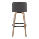 Toriano - Mid-Century Modern Fixed Height BarStool With Round Footrest (Set of 2) by HouseOfZazla