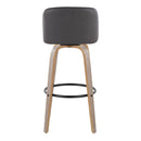 Toriano - Mid-Century Modern Fixed Height BarStool With Round Footrest (Set of 2) by Unique Piece Furniture