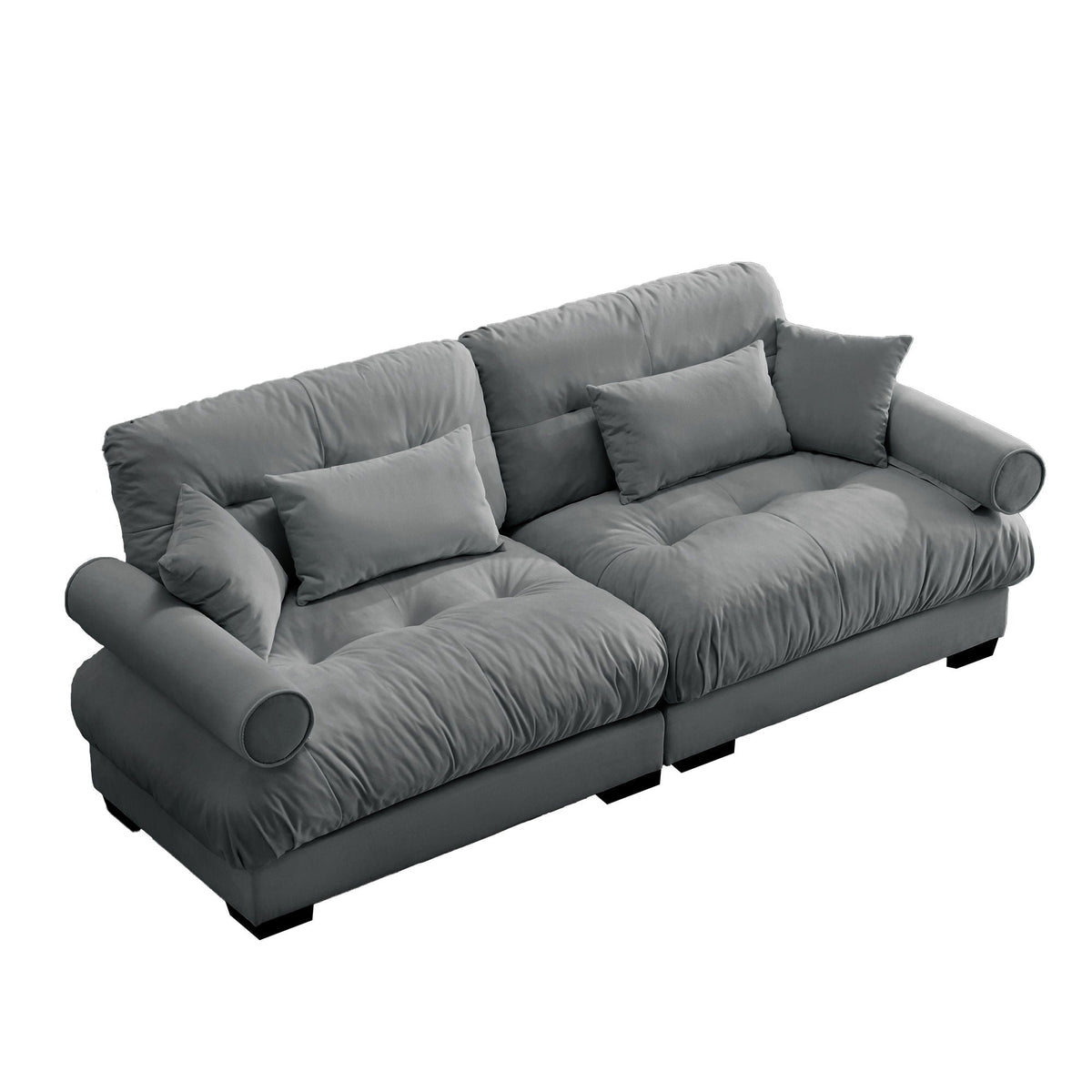 Modern Oversize Sofa With Cloud Like Comfort, Featuring Waist And Throw Pillows, photo 2 of 28