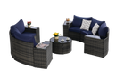 Outdoor Patio Furniture 11-Piece Half-Moon Sectional Round Patio Furniture Set by HouseOfZazla
