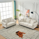 Modern 3 And 2 Seater Sofa With Rolled Arms, Tufted Upholstered Couch by Unique Piece Furniture