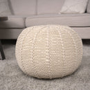 Bordeaux - Knitted Round Pouf Ottoman And Floor Cushion by Unique Piece Furniture