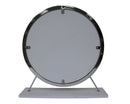 Adao Vanity Mirror & Stool, Faux Fur, Mirror, White & Chrome Finish