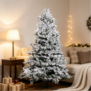7 Ft Snow-Flocked PE/PVC Hybrid Christmas Tree