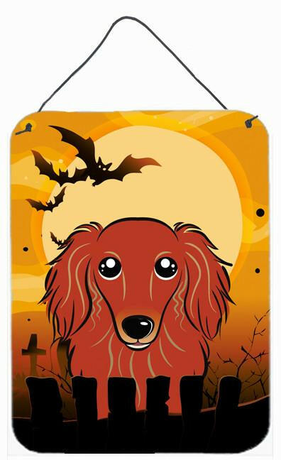 Halloween Longhair Red Dachshund Wall or Door Hanging Prints BB1772DS1216