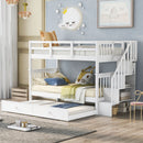 Stairway Bunk Bed With Storage And Guard Rail For Bedroom by Unique Piece Furniture