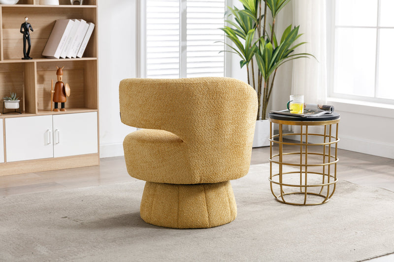 360 Degree Swivel Cuddle Barrel Accent Chairs, Round Armchairs with Wide Upholstered, Fluffy Fabric Chair for Living Room, Bedroom, Office, Waiting Rooms