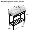 Inspired Console Sink With Built In Washboard, Overflow & Sleek Legs, 28" X 12" - White / Black by HouseOfZazla