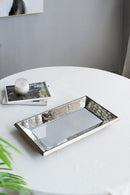 Antique Rectangle Mirror With Floral Accents, Mirrored Display Tray, Hanging Wall Mirror by Unique Piece Furniture