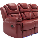 Home Theater Seating Manual Recliner Chair With Center Console And Led Light Strip For Living Room by HouseOfZazla