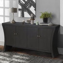 Refined Industrial 4 Door Credenza With Arc Legs & Clasps by Unique Piece Furniture