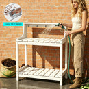 Potting Benches for Outside, HDPE Garden Potting Table with Storage by HouseOfZazla