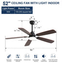 52 Inch Classics Ceiling Fan With LED Light by HouseOfZazla