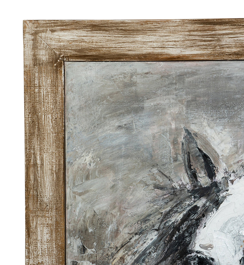 35.4x47.2x1.2" Hand-Painted White Horse Artwork, photo 4 of 10