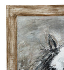 35.4x47.2x1.2" Hand-Painted White Horse Artwork by HouseOfZazla