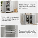 Classic Freestanding Bathroom And Kitchen Storage Cabinet With Adjustable Shelves - White by HouseOfZazla