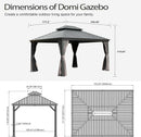 10x13ft Outdoor Gazebo with Galvanized Steel Double Roof by HouseOfZazla
