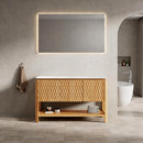 Sharma 48" Freestanding Cabinet with 3 Doors & Open Shelf, Carrara by HouseOfZazla
