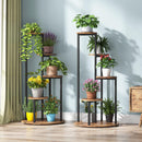 4 Tier Corner Plant Stand For Balcony, Garden & Patio - Rustic Brown by HouseOfZazla