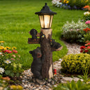 Black Bear Statue Welcome Sign Garden Statue with Solar Light by HouseOfZazla