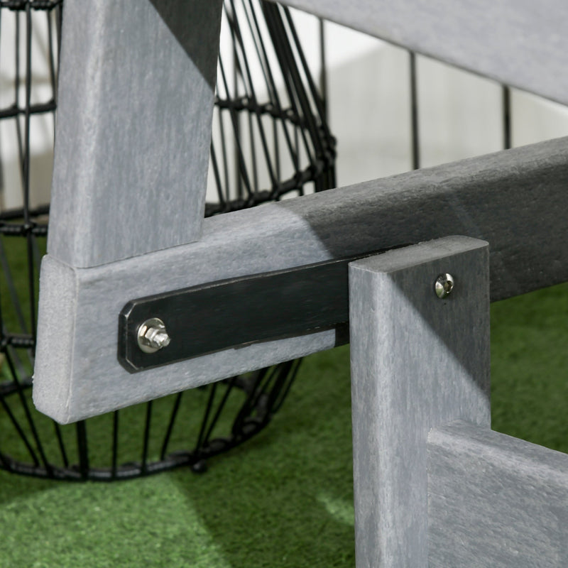 2-Person Outdoor Glider Bench Patio Double Swing Rocking Chair Loveseat w/ Slatted HDPE Frame for Backyard Garden Porch, Light Gray