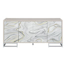 Panos Console Cabinet - White Marble / Chrome by HouseOfZazla