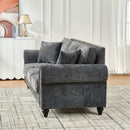 3 Seater Sofa With Tufted Upholstery, Rolled Arms, Nailhead Trim by HouseOfZazla