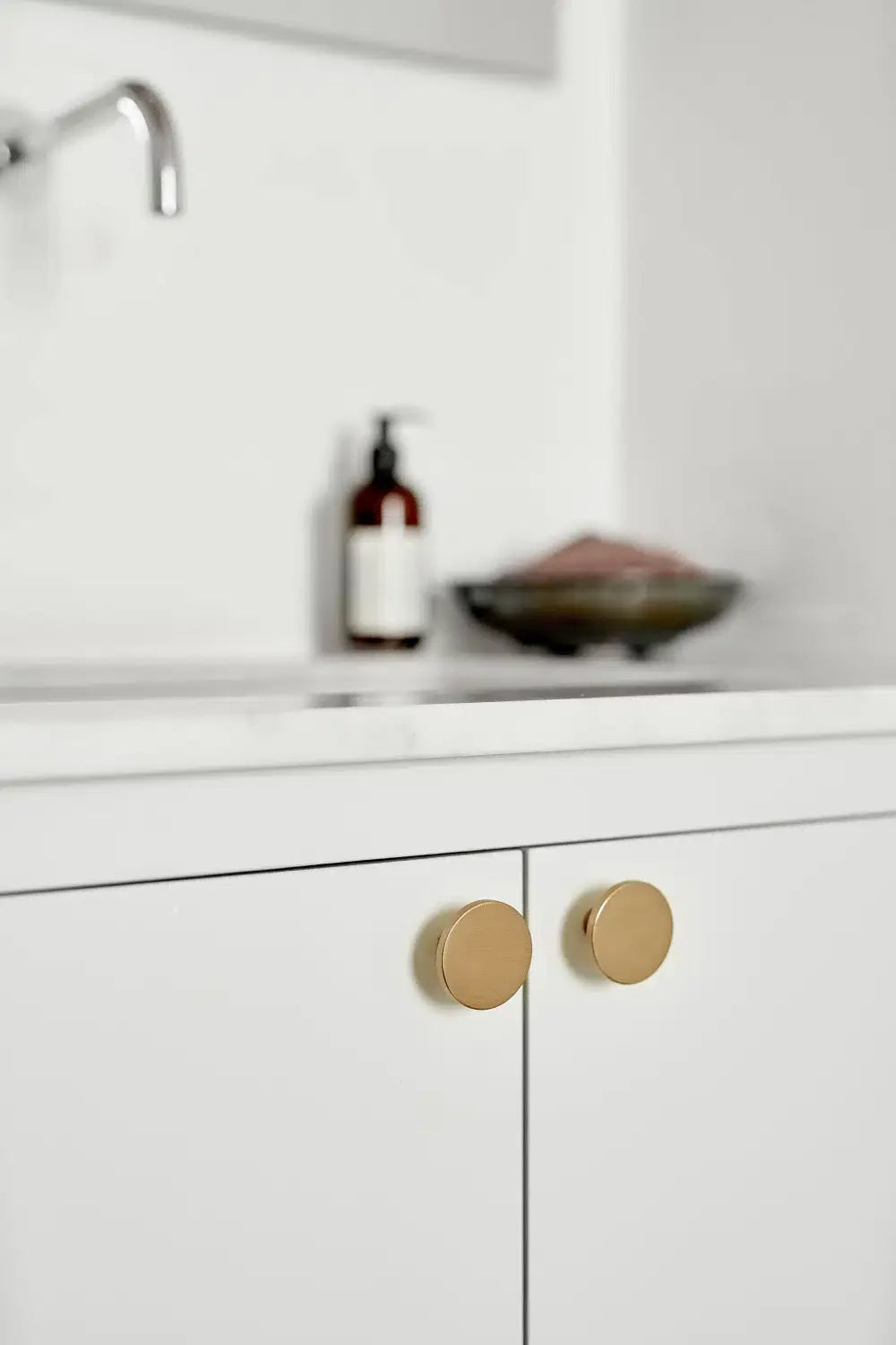 Brushed Bronze "Plato" Round Flat Cabinet Knob, photo 2 of 5